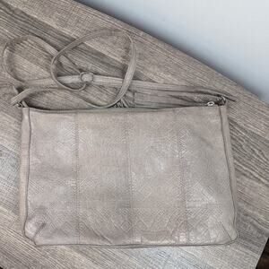 Day & Mood Light Gray Crossbody Hobo Purse Leather Indie Boho ANTHRO Everyday